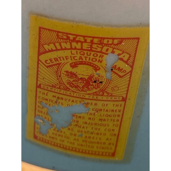 Vintage Jim Beam Gold & Blue Floral Decanter 18" 1963 Porcelain Collectible - Picture 5 of 13